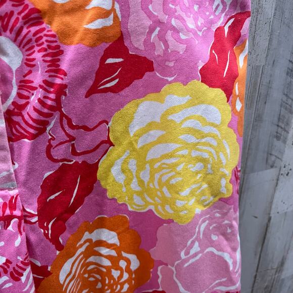 Vintage Lilly Pulitzer White Label Pink Floral Flare Pants Womens Size 4 - Picture 4 of 8